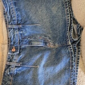 We The Free Blue Denim Stitch Detail